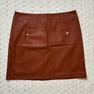 Ann Taylor LOFT Faux Leather A-line mini Skirt NWT